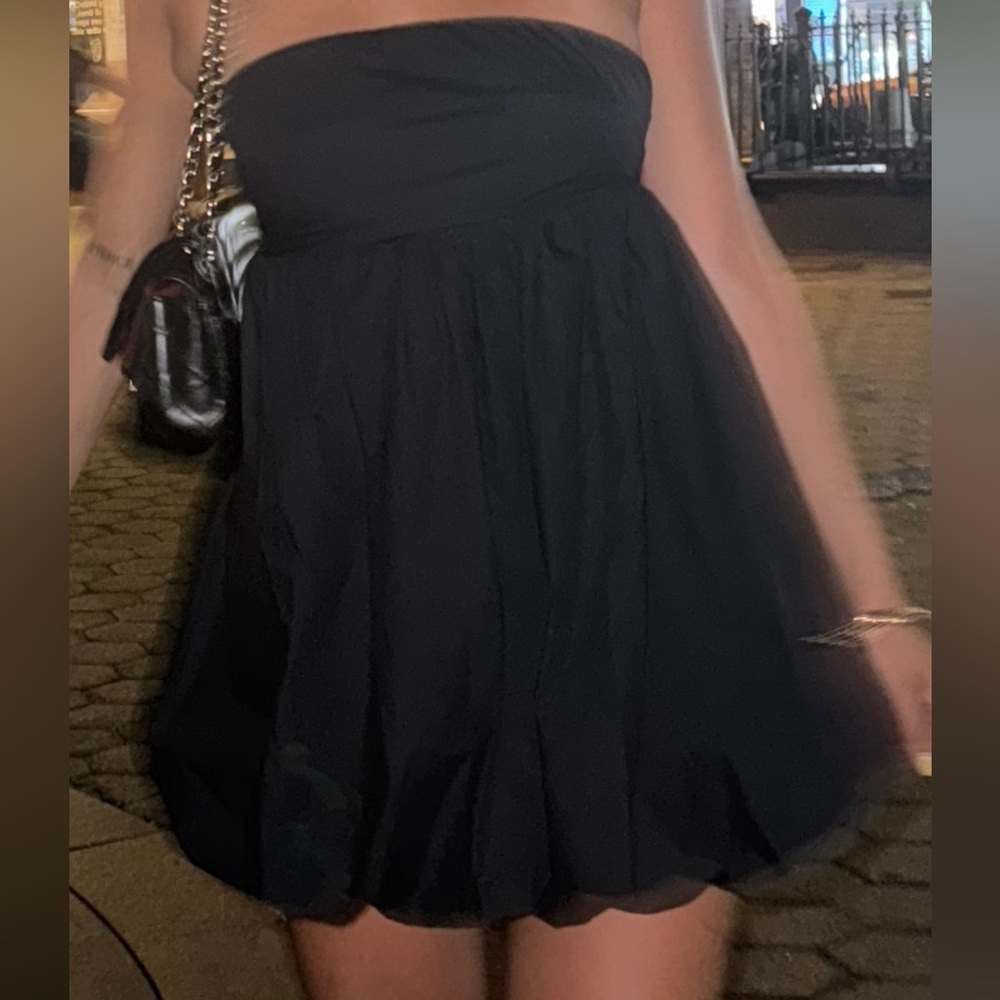 Black bubble dress, with open back tie